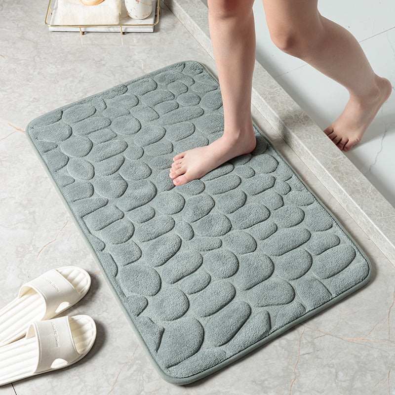 Tapis de Bain Galet 3D | Moelleux, Antidérapant et Élégant