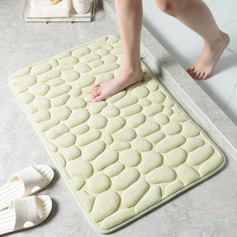 Tapis de Bain Galet 3D | Moelleux, Antidérapant et Élégant