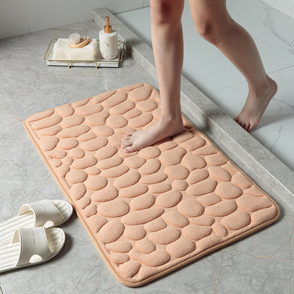 Tapis de Bain Galet 3D | Moelleux, Antidérapant et Élégant