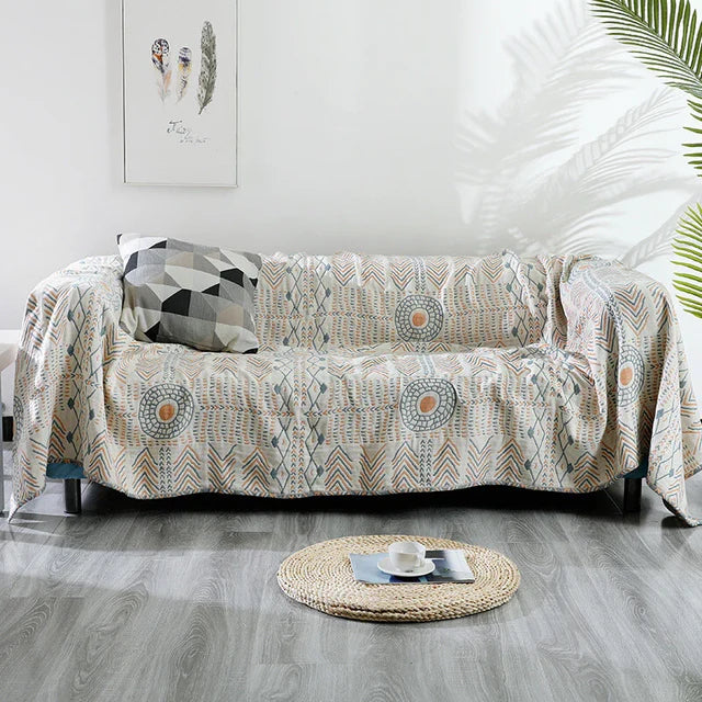 Plaid Indien | Motifs Tribaux Réversibles