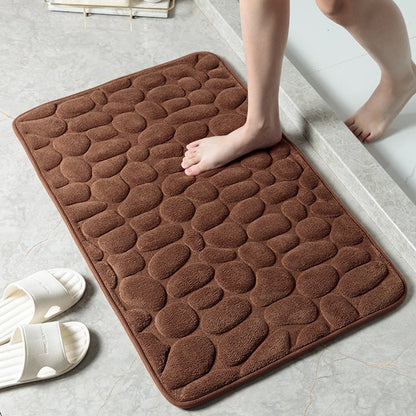 Tapis de Bain Galet 3D | Moelleux, Antidérapant et Élégant