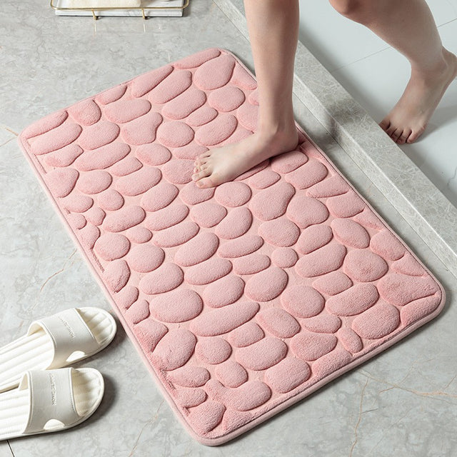 Tapis de Bain Galet 3D | Moelleux, Antidérapant et Élégant