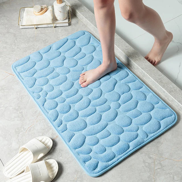 Tapis de Bain Galet 3D | Moelleux, Antidérapant et Élégant