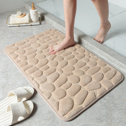 Tapis de Bain Galet 3D | Moelleux, Antidérapant et Élégant