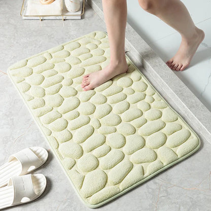 Tapis de Bain Galet 3D | Moelleux, Antidérapant et Élégant