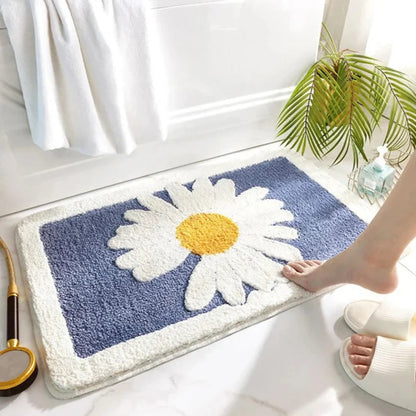 Tapis de Bain Marguerite | Douceur Florale et Antidérapant