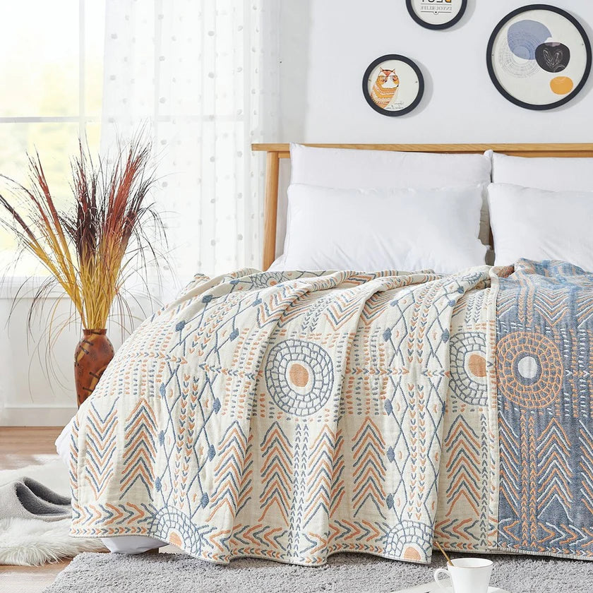 Plaid Indien | Motifs Tribaux Réversibles