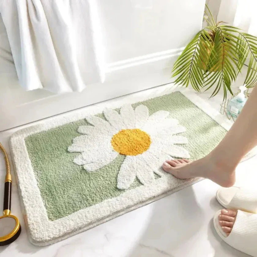 Tapis de Bain Marguerite | Douceur Florale et Antidérapant