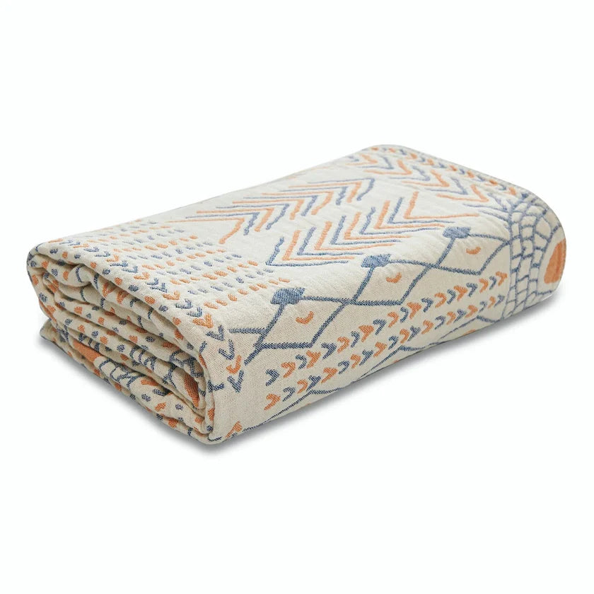 Plaid Indien | Motifs Tribaux Réversibles