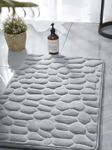 Tapis de Bain Galet 3D | Moelleux, Antidérapant et Élégant