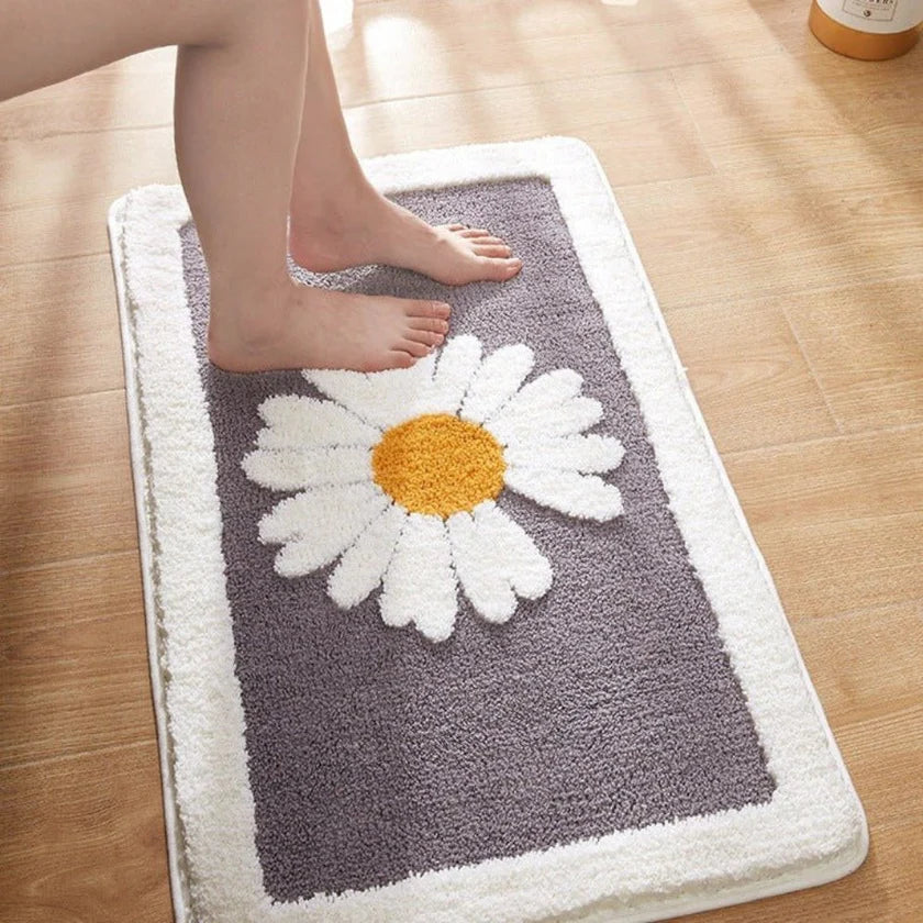 Tapis de Bain Marguerite | Douceur Florale et Antidérapant