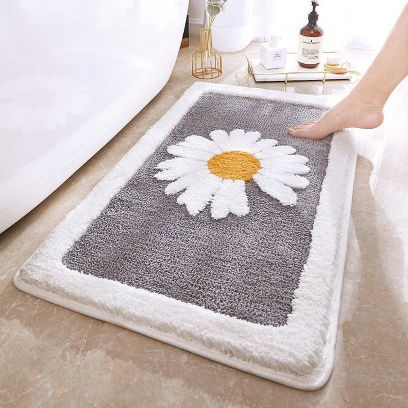 Tapis de Bain Marguerite | Douceur Florale et Antidérapant