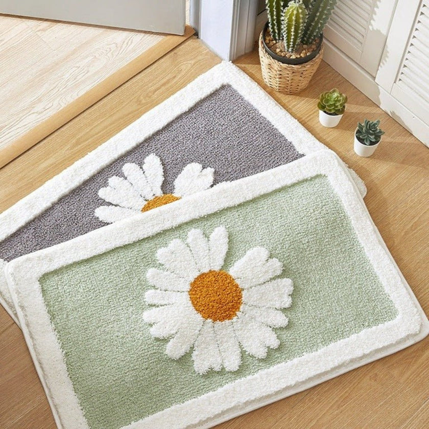 Tapis de Bain Marguerite | Douceur Florale et Antidérapant