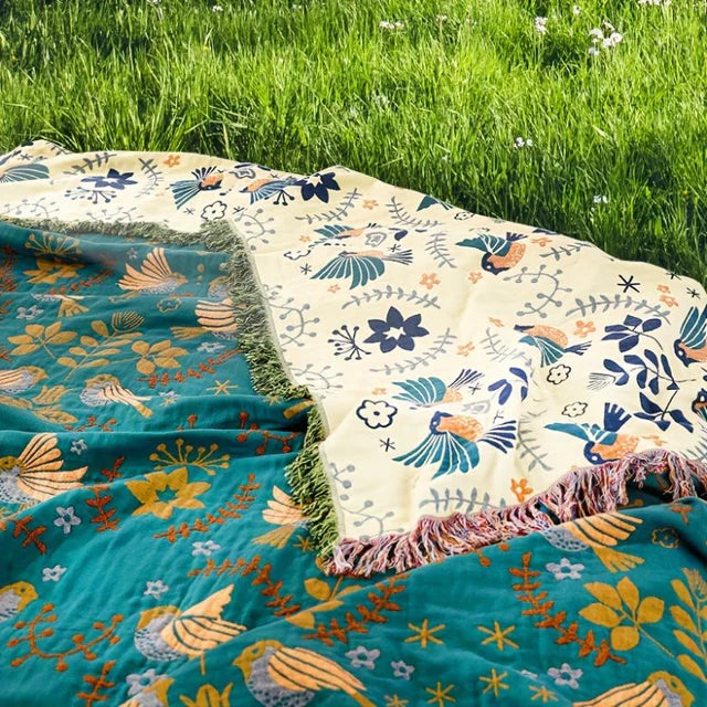 Plaid Bohème Oiseaux | Au fil des saisons